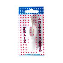 Vela aniversario branca (nr00) bianco c/ 10 un Vela aniversario branca (nr00) bianco c/ 10 un