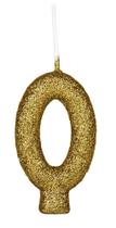 Vela Aniversário Cintilante N 0 Dourado