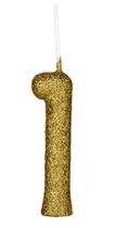 Vela Aniversário Cintilante N 1 Dourado