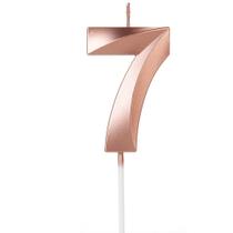 Vela Aniversário Design Rosé Gold Pérola Número 7 - 01 unid