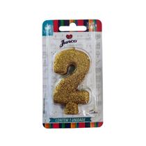 Vela aniversario dourada n 2 Vela aniversario dourada n 2