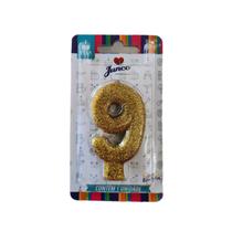 VELA ANIVERSARIO DOURADA Nº 9