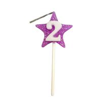 Vela Aniversário Estrela Lilas Numero 2 - Alchester