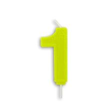Vela Aniversario Neon - Nº 1 Amarelo