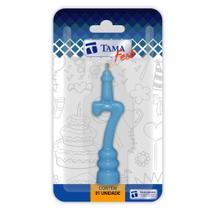 Vela Aniversário Nº 7 Azul Bebê Combat 1 Unidade