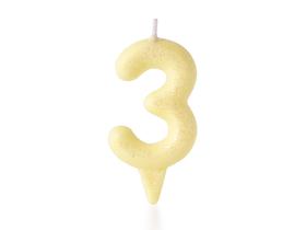Vela Aniversário Número Candy Colors Tom Pastel Amarelo 1 Unidade