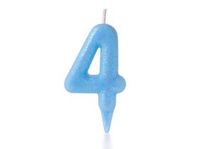 Vela Aniversário Número Candy Colors Tom Pastel Azul 1 Unidade