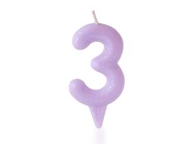 Vela Aniversário Número Candy Colors Tom Pastel Lilás 1 Unidade
