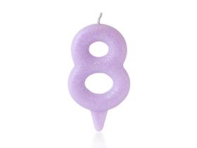 Vela Aniversário Número Candy Colors Tom Pastel Lilás 1 Unidade