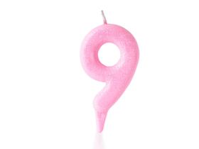 Vela Aniversário Número Candy Colors Tom Pastel Rosa 1 Unidade