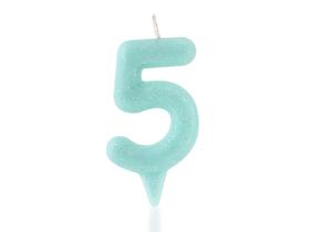 Vela Aniversário Número Candy Colors Tom Pastel Verde 1 Unidade - Plac