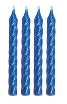 Vela Aniversário Palito Espiral Azul Metalizada - 08 unid - Silverfestas