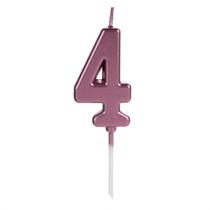 Vela Aniversário Pick Rosé Gold Número 4 - 01 unid
