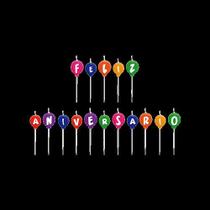 Vela Aniversário Tema Feliz Aniversário Balões - 16 unid - Silverfestas