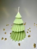 Vela Aromática Árvore de Natal Pinheiro Pequeno Verde Claro Presente 70g