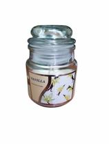 Vela Aromática Baunilha Com Quartzo Rosa Pote De Vidro