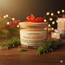 Vela Aromática Brilho de Natal 120g com Cera de Coco e Pavio de Algodão Essência Premium Decorativa Vela Aromática Brilho de Natal 120g com Cera de Coco e Pavio de Algodão Essência Premium Decorativa