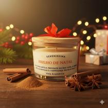 Vela Aromática Brilho de Natal 120g com Cera de Coco e Pavio de Algodão Essência Premium Decorativa