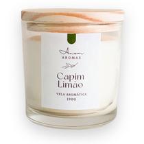 Vela Aromática Capim Limão 190g Artesanal Embalagem de Vidro Premium Aroma Intenso e Revigorante Vela Aromática Capim Limão 190g Artesanal Embalagem de Vidro Premium Aroma Intenso e Revigorante