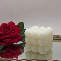 Vela Aromática de Cera de Soja Bubble Quadrada Aroma Baunilha