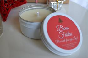 Vela Aromática de Natal - 90g - Cera Vegetal - Pote Branco Vela Aromática de Natal - 90g - Cera Vegetal - Pote Branco
