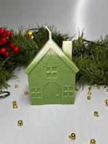 Vela Aromática de Natal Casa de Vila Natalina Verde 240g Perfumada Vela Aromática de Natal Casa de Vila Natalina Verde 240g Perfumada