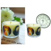Vela Aromática Devocional Divina Misericórdia no Copo de Vidro Vela Aromática Devocional Divina Misericórdia no Copo de Vidro