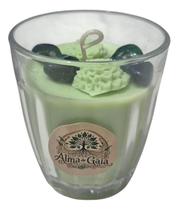 Vela Aromática Essência De Citronela - Pedras Polidas Verdes Vela Aromática Essência De Citronela - Pedras Polidas Verdes