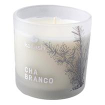 Vela aromatica kailash cha branco vidro cb.14