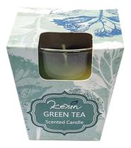 Vela aromatica mini vaso c/ castiçal em vidro ds-9701 chá verde - un