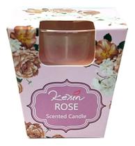 Vela aromatica mini vaso c/ castiçal em vidro ds-9701 rose - un