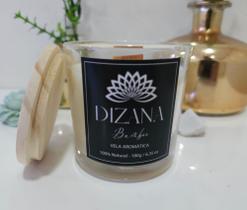 Vela Aromática Perfumada Bamboo 180g Premium Pavio de Madeira no Vidro Decorativo - Dizana