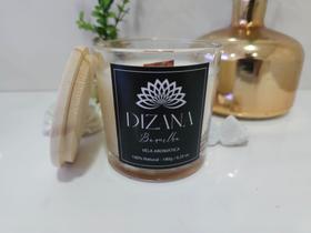 Vela Aromática Perfumada Baunilha 180g Premium Pavio de Madeira no Vidro Decorativo - Dizana
