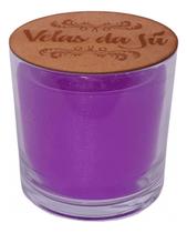 Vela Aromática Perfumada De Lavanda Com Tampa De Madeira