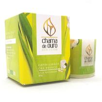Vela Aromática Perfumada Decorativa Capim Limão Chá Branco - Chama de Ouro Vela Aromática Perfumada Decorativa Capim Limão Chá Branco - Chama de Ouro