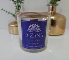 Vela Aromática Perfumada Lavanda 180g Premium Pavio de Madeira no Vidro Decorativo - Dizana