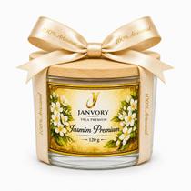 Vela Aromática Premium 120g 100% Cera Vegetal de Coco - Janvory fragrância:Jasmim