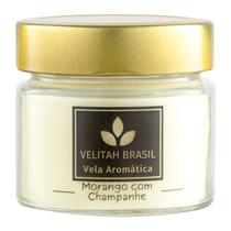 Vela Aromática Premium Morango Com Champanhe 140g 30h Velitah Brasil