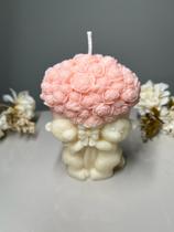 Vela Aromática Ursinhos com Buquê de Flores Perfumado 130g