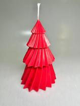 Vela Aromática Vegetal Árvore de Natal Pinheiro Grande Vermelha 170g