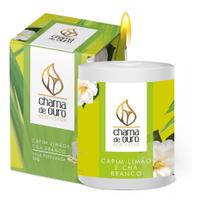 Vela Aromática Vela Perfumada 60g Aromaterapia Decoração - Capim Limão E Chá Branco