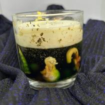 Vela Aromática Véspera Dourada 180g - Figo e Flor de Cerejeira