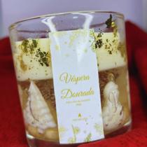 Vela Aromática Véspera Dourada Branca 180g - Figo e Flor de Cerejeira
