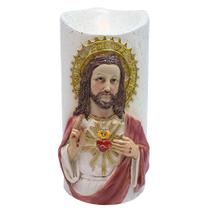 Vela Artificial A Pilha Led Sagrado Coração De Jesus 17.5cm