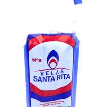 Vela Azul Palito Colorida Votiva Número 8 Parafina Ritual Devoção