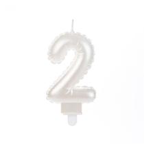 Vela Balão Branca Número 2 - Silverfestas - SILVER PLASTIC