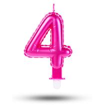 Vela balão Número 4 Rosa Decoração Festa aniversário Vela balão Número 4 Rosa Decoração Festa aniversário