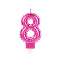 Vela Balão Rosa Número 8 - Silverfestas Vela Balão Rosa Número 8 - Silverfestas