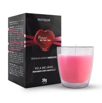 Vela Beijável - Sensualidade Ardente - Morango com Chantilly 30g - FEITICOS AROMATICOS