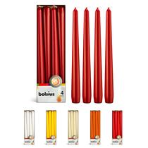 Vela BOLSIUS Dark Red Taper de 10 polegadas, pacote com 4 horas de queima
